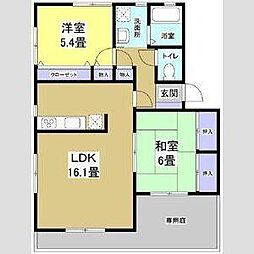 メゾンショコラ 2LDKの間取図画像