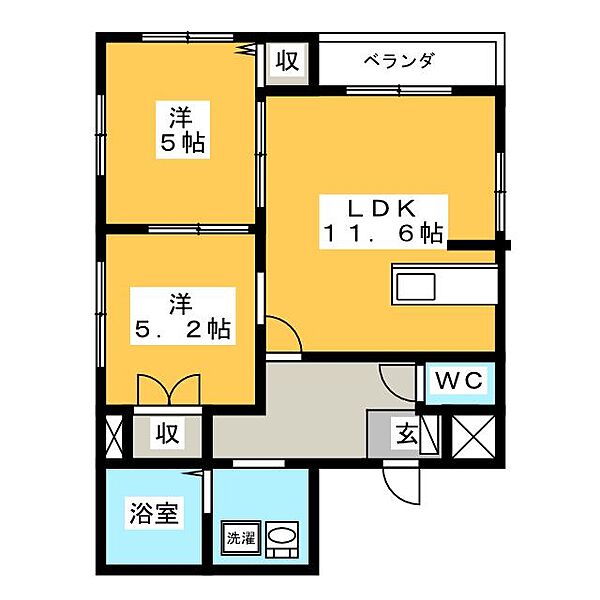 ウィン・ロイヤルプラザ加藤学園前 ｜静岡県沼津市大岡(賃貸マンション2LDK・3階・51.75㎡)の写真 その2