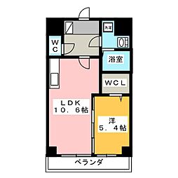 カンサレーション 3階1LDKの間取り