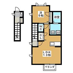 シャンブルAKB 1LDKの間取図画像