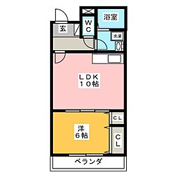 フィールドコートフォリア 1LDKの間取図画像