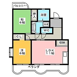 エクセルオオタケ 2LDKの間取図画像