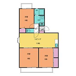 メゾン・ド・エソール1 3LDKの間取図画像