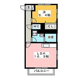 グランセードル 1LDKの間取図画像