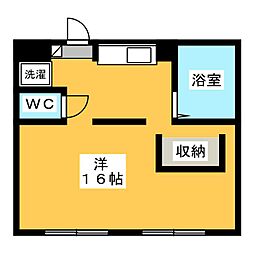 ラ・ヴェール原 ワンルームの間取図画像