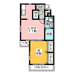パラネミスタ 1LDKの間取図画像
