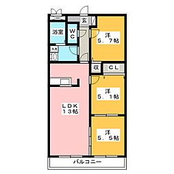ロイヤルガーデン学園通り2 3LDKの間取図画像