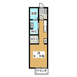 シャンブルAKB ワンルームの間取図画像
