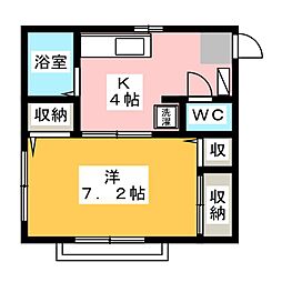 デュエル 1Kの間取図画像