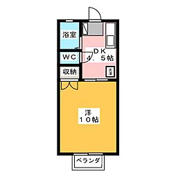 ベイサイドヴィラB 1DKの間取図画像