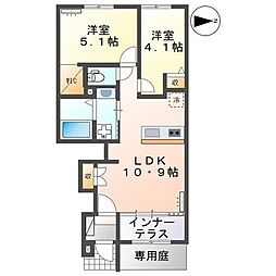 沼津市東椎路新築アパート 2LDKの間取図画像