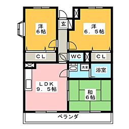 ノースパークS 3DKの間取図画像