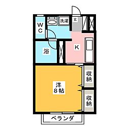 サングレース 1Kの間取図画像