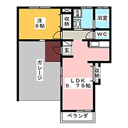 グランデプエンテ 1LDKの間取図画像
