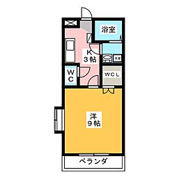 アルコバレーノ 1Kの間取図画像