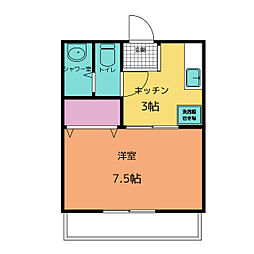神部ハイツ 1DKの間取図画像