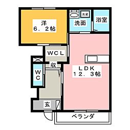 アレグラールN2 1LDKの間取図画像