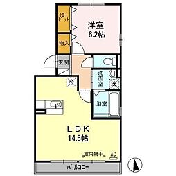 オッツ石原坂 1LDKの間取図画像
