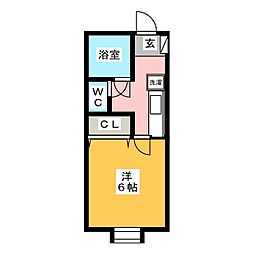 フラットU-6 1Kの間取図画像