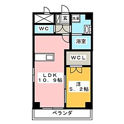 ソレイユ・ルヴァン 1LDKの間取図画像
