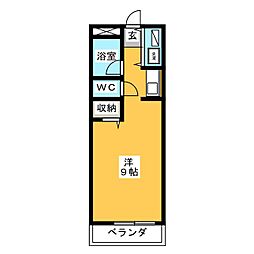 コーポ本田町 ワンルームの間取図画像