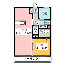 アミティエ 1LDKの間取図画像