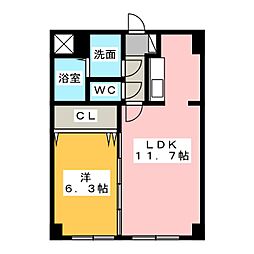 サンフォレストMW 1LDKの間取図画像