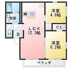 Tea Garden III 2LDKの間取図画像