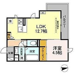 グラン・パレ・アン 1LDKの間取図画像