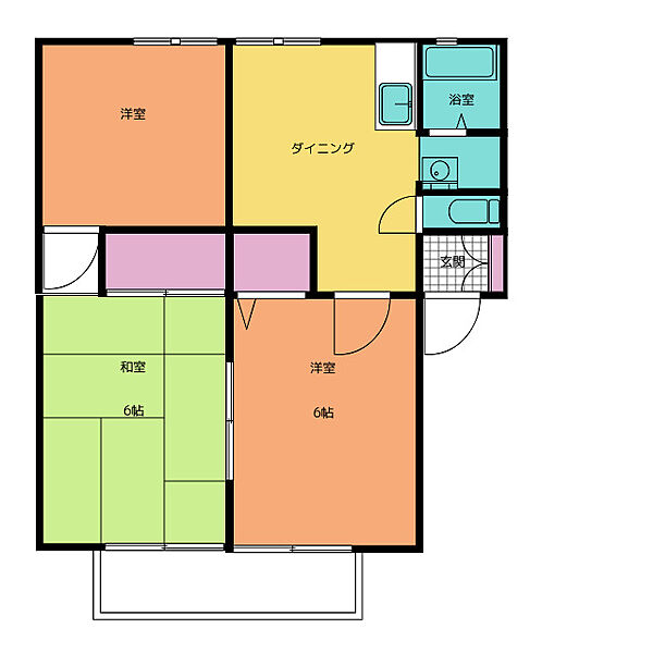 サンホーム千南　Ｂ 203｜静岡県藤枝市五十海１丁目(賃貸アパート3DK・2階・59.66㎡)の写真 その2