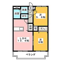 ラ・グリシンヌ  ｜ 静岡県藤枝市築地（賃貸マンション2LDK・1階・56.44㎡） その2