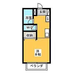 パレスコート青島 ワンルームの間取図画像