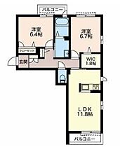 クラージュ　ＥＡＳＴ  ｜ 静岡県藤枝市高柳１丁目（賃貸マンション2LDK・1階・62.91㎡） その2