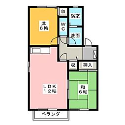グランシャリオ2A 2LDKの間取図画像