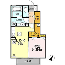 イーリス 1LDKの間取図画像
