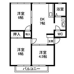 サンシティi 3DKの間取図画像