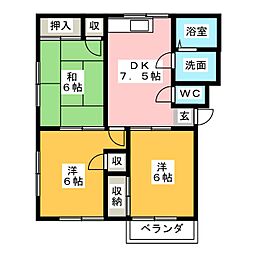 LESPOIRHAYAMI 3DKの間取図画像