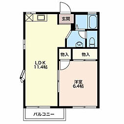 ハイツプリエール 1LDKの間取図画像