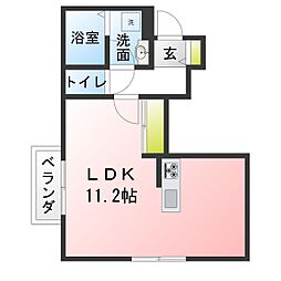 ベルリード横井 ワンルームの間取図画像