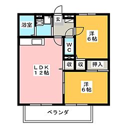 エスペランサ 2LDKの間取図画像