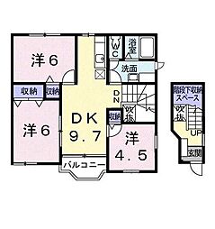 ベルヴィルアルムB 3DKの間取図画像