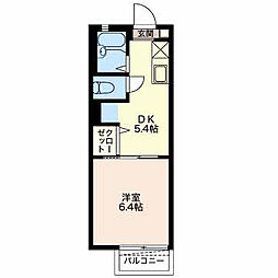 ヴューテラス・南駿河台 1DKの間取図画像