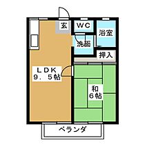 コーポマリンブルー  ｜ 静岡県掛川市城西２丁目（賃貸アパート1LDK・2階・34.02㎡） その2