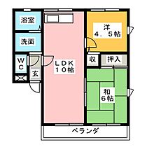 セントラルハイムＢ  ｜ 静岡県掛川市中（賃貸アパート2LDK・1階・46.98㎡） その2