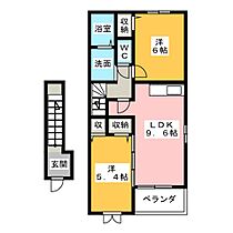 フルールＡ  ｜ 静岡県掛川市下垂木（賃貸アパート2LDK・2階・54.38㎡） その2