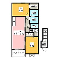 ベルビレッジ秋葉通りI  ｜ 静岡県掛川市大池（賃貸アパート2LDK・2階・57.26㎡） その2