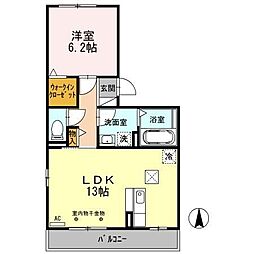 リヴェール 1LDKの間取図画像