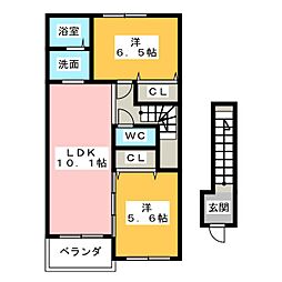 ブリエUn 2LDKの間取図画像