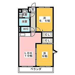 グレースジョイ 2LDKの間取図画像