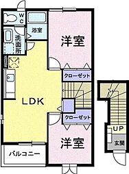サンスベリア2 2LDKの間取図画像